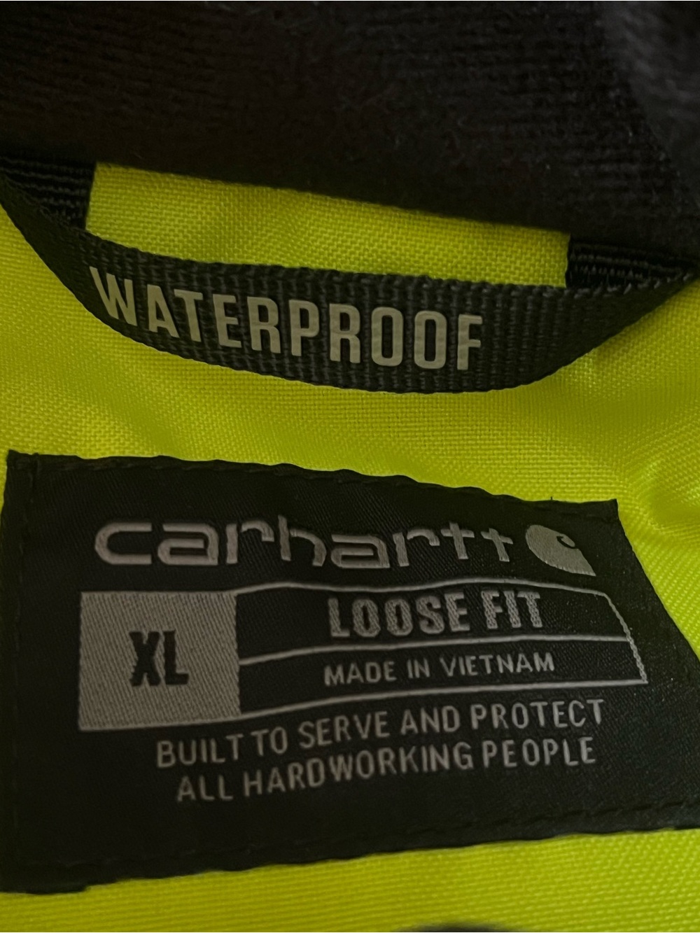 Carhartt Waterproof Loose Fit Hi Viz Winter Hooded Jacket Sz XL - Picture 11 of 13
